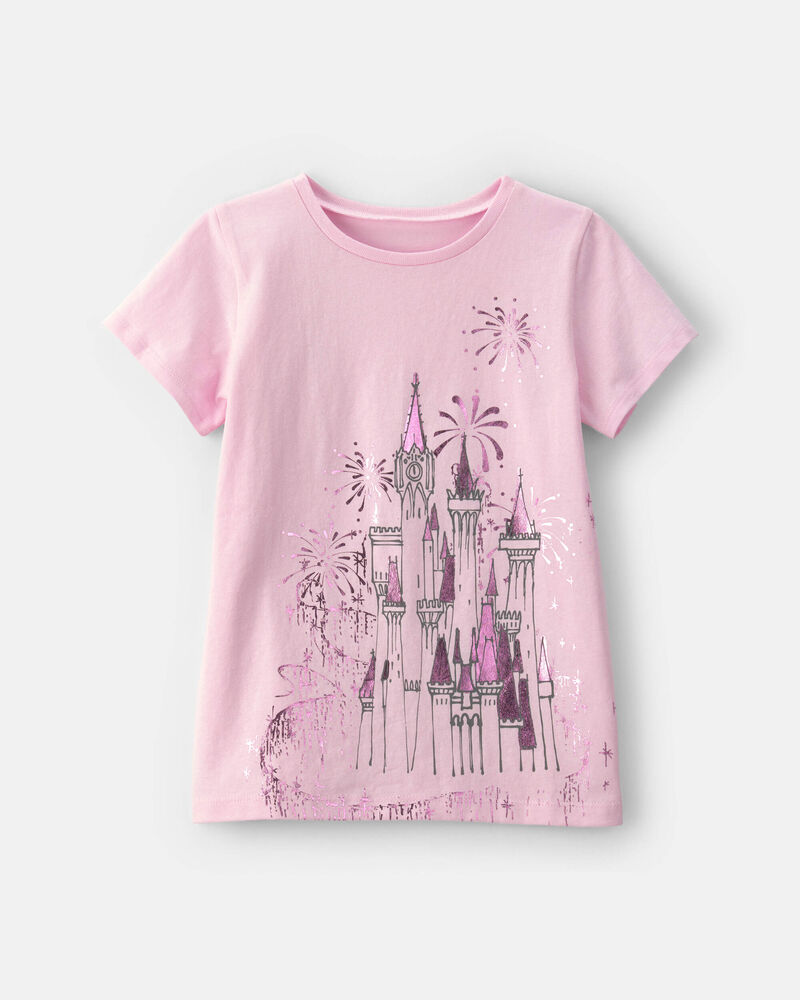 Girls Disney&copy; Castle Graphic Tee - Pink, image 1 of 3 slides