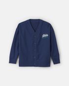 Boys 'Athletic Champs' Game Day French Terry Cardigan - Navy Blue, image 1 of 6 slides