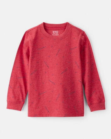 Tout-petit garçon - T-shirt à manches longues Baseball - Rouge, 