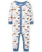 1-Piece Dinosaur 100% Snug Fit Cotton Footless Pyjamas, image 1 of 2 slides