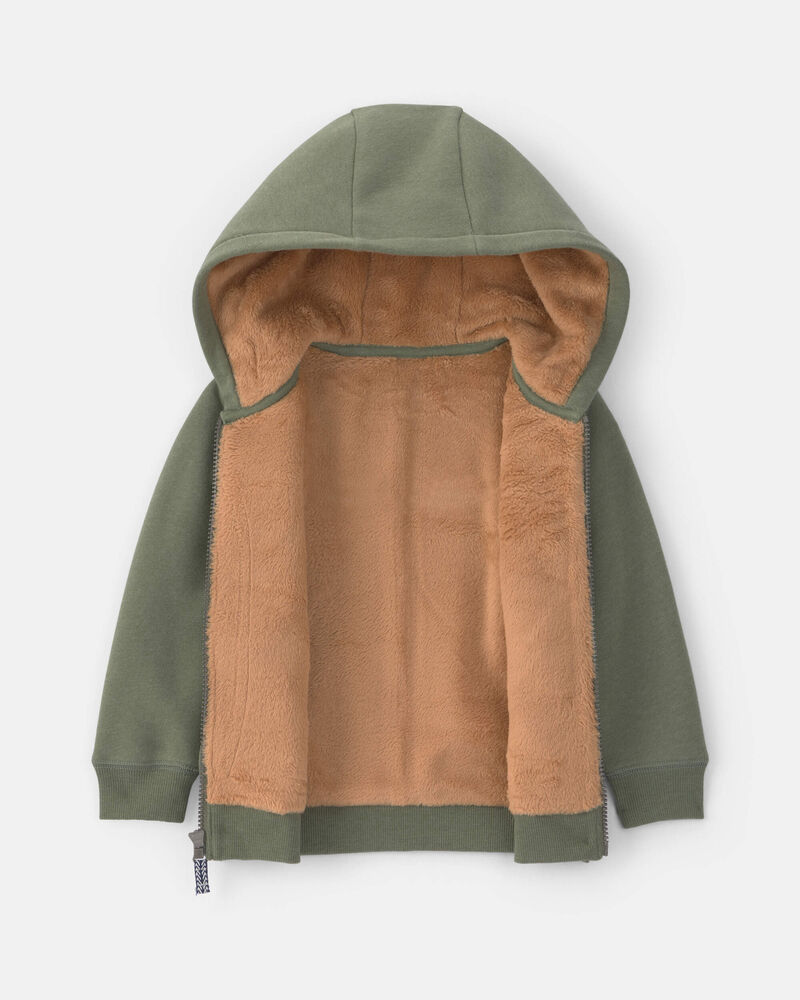 Toddler Boy Fleece Zip-Up Jacket - Green, image 2 of 4 slides