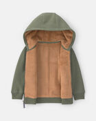 Toddler Boy Fleece Zip-Up Jacket - Green, image 2 of 4 slides