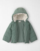 Toddler Recycled Teddy Fleece Hooded Puffer Jacket, image 2 of 5 slides