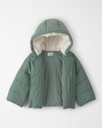 Tout-petit - Blouson matelass&eacute; &agrave; capuchon en molleton teddy recycl&eacute;, 