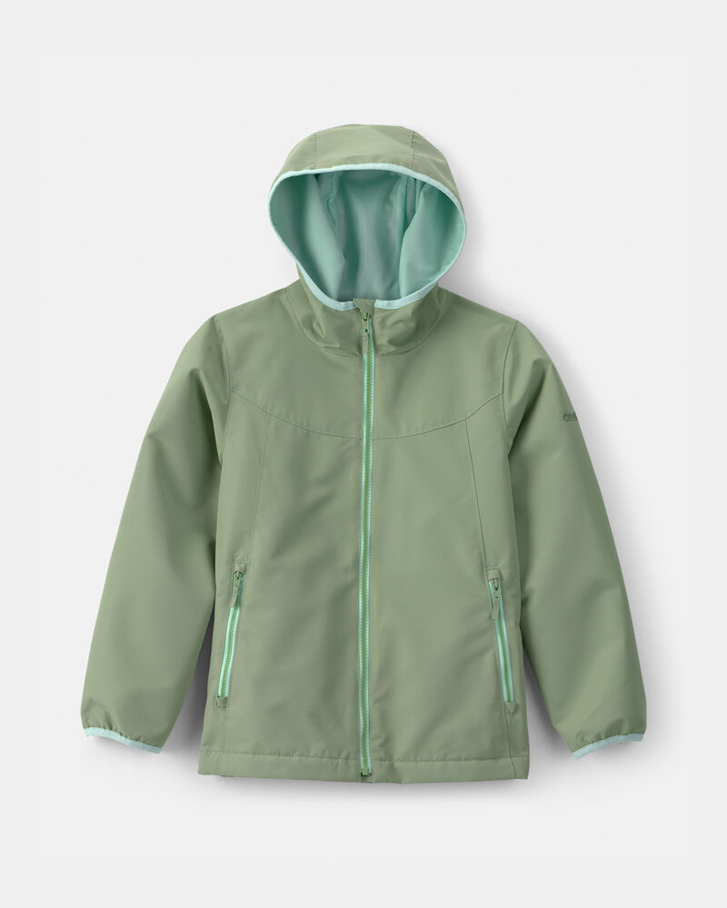 Girls Solid Midweight Fleece Lined Jade Jacket- Green , image 1 of 3 slides