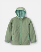 Girls Solid Midweight Fleece Lined Jade Jacket- Green , image 1 of 3 slides