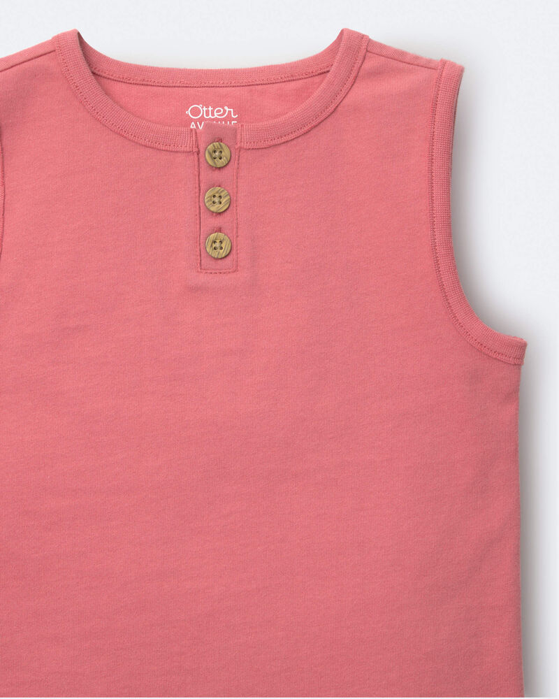 Toddler Boy Henley Tank - Burgundy, image 5 of 5 slides