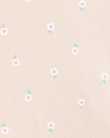Kid Floral Short-Sleeve Fashion Top - Tan, 