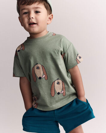 Toddler Dog Relaxed Graphic Tee - Green, 