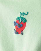 Toddler Girl Strawberry French Terry Pullover Sweatshirt - Green, image 7 of 8 slides