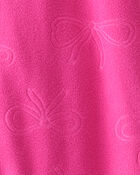 Baby Girl Bow Loose Fit Long-Sleeve 2-Way Zip 1-Piece pyjamas - Pink, image 3 of 4 slides