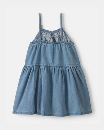 Toddler Girl Chambray Sleeveless Dress, 
