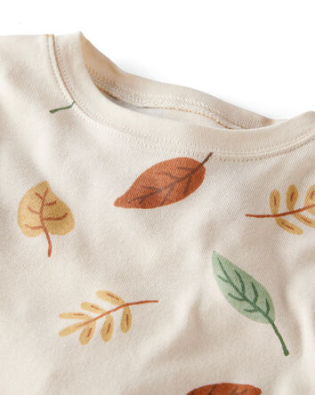 Toddler Organic Cotton Pyjamas in Autumn Leaves Print, 