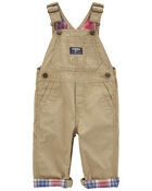 Baby Classic Plaid-Lined Canvas Overalls, image 1 of 4 slides