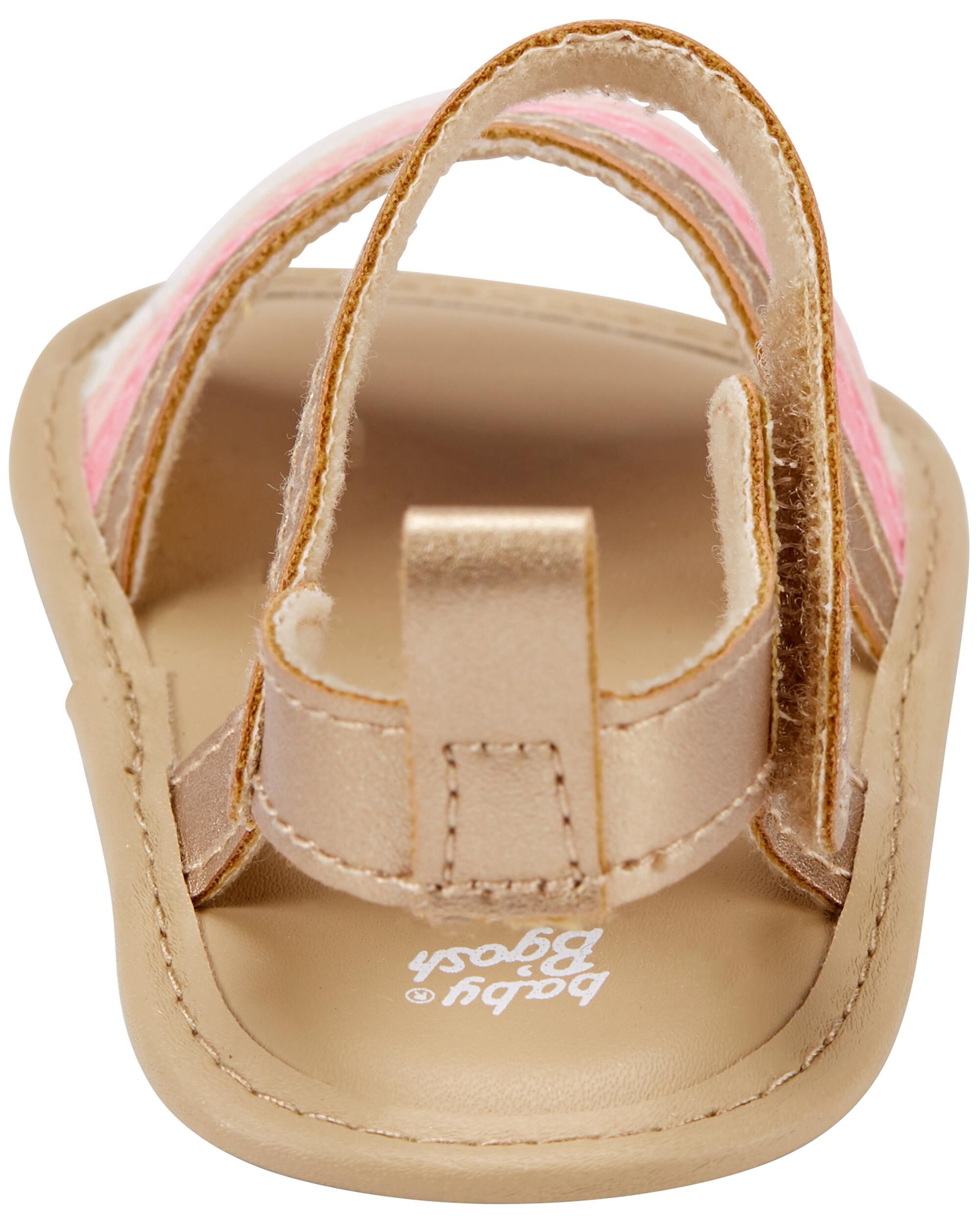 Pink best sale gold sandals