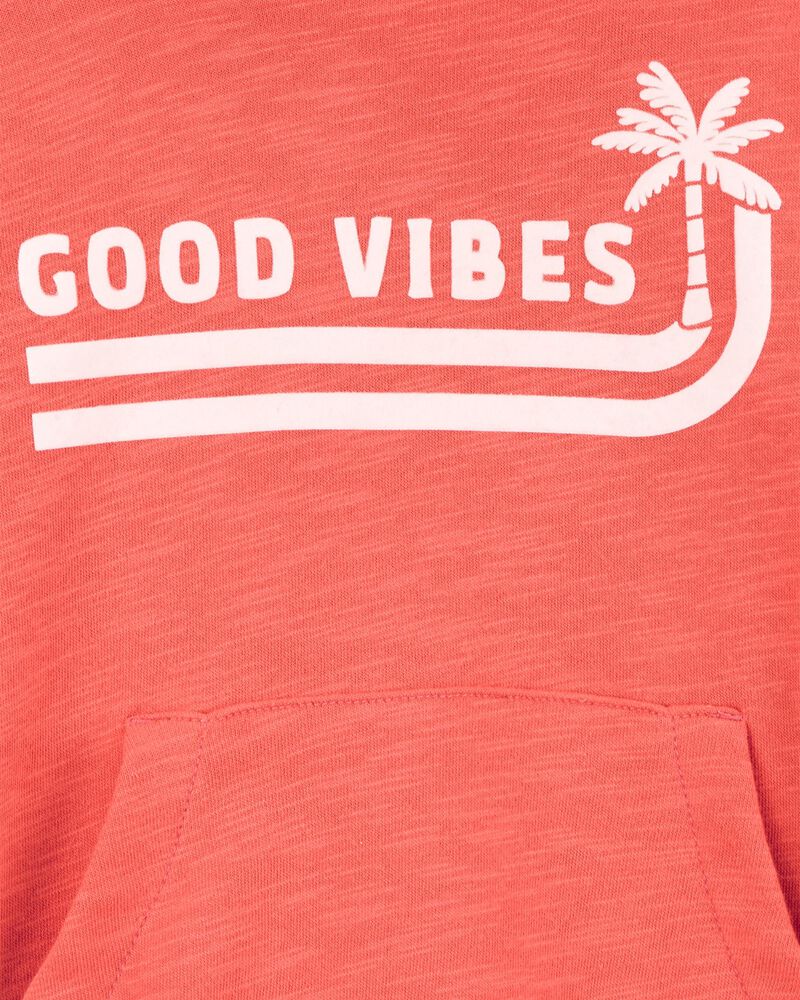 Toddler Palm Tree Knit Hoodie - Orange, image 2 of 4 slides