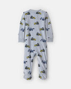Baby Boy 1-Piece Construction 2-Way Zip DreamPlush Snug Fit Footed Pyjama - Blue, image 2 of 5 slides