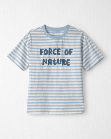 Jeune - T-shirt en coton biologique &agrave; rayues &laquo;Force of nature&raquo;, 