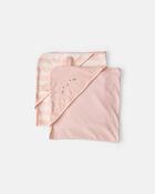 Baby Girl 2-Pack Bunny Terry Towels - Pink, image 3 of 4 slides