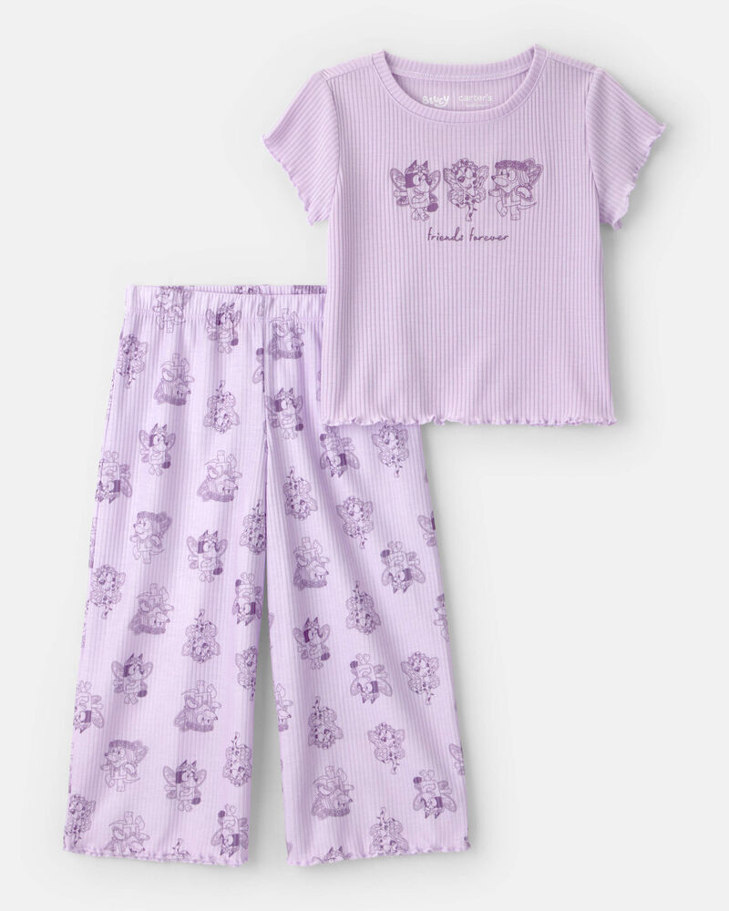 Toddler Girl 2-Piece Bluey&trade; Short-Sleeve Pyjama Set - Purple, image 1 of 6 slides