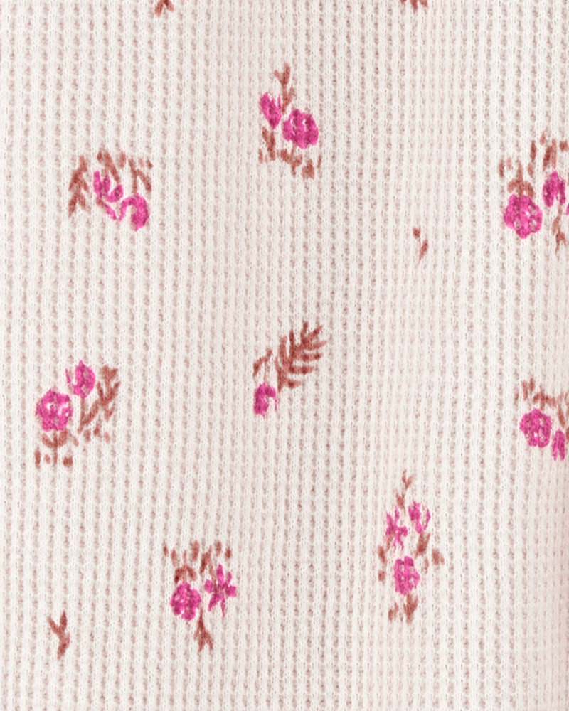 Baby Girl Floral 2-Way Zip Thermal Sleeper Pyjamas, image 2 of 3 slides