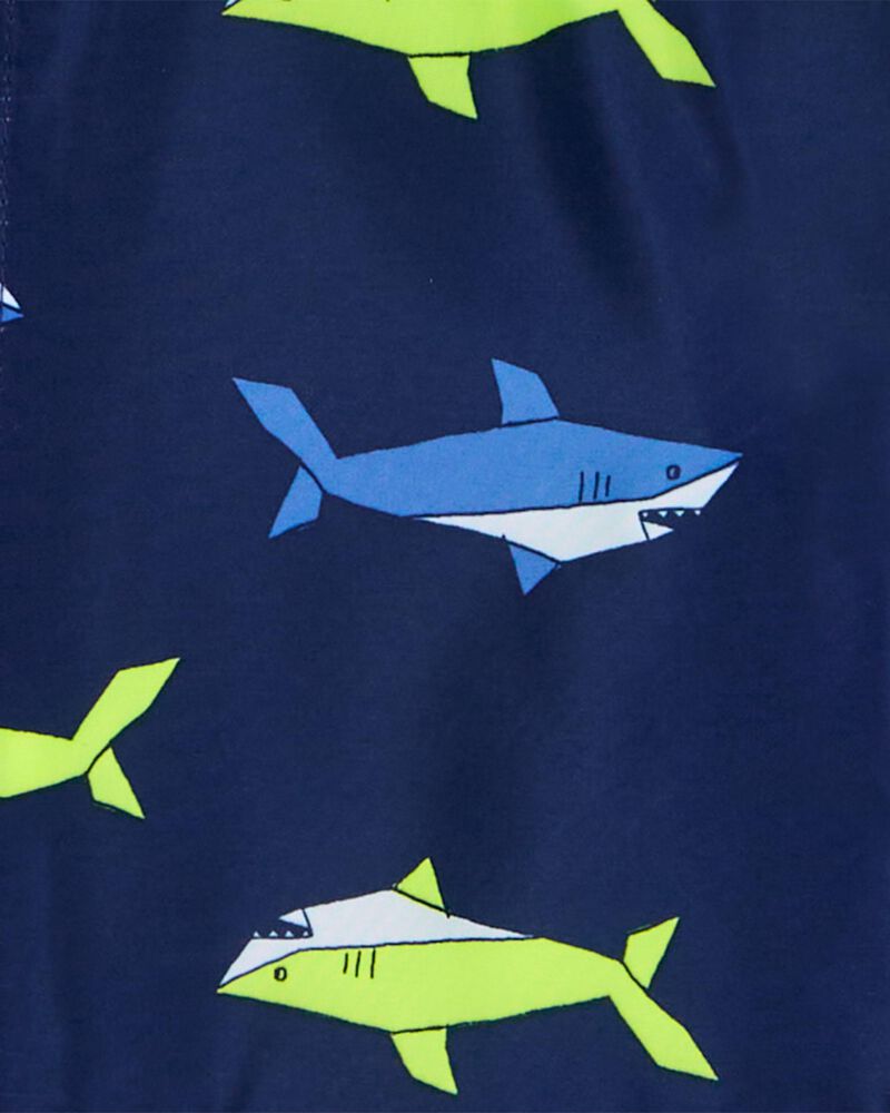 Kid Shark Print Rain Jacket, image 3 of 3 slides