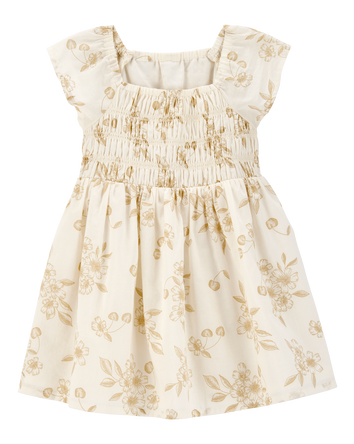 Baby Floral-Print Short-Sleeve Dress - Cream, 