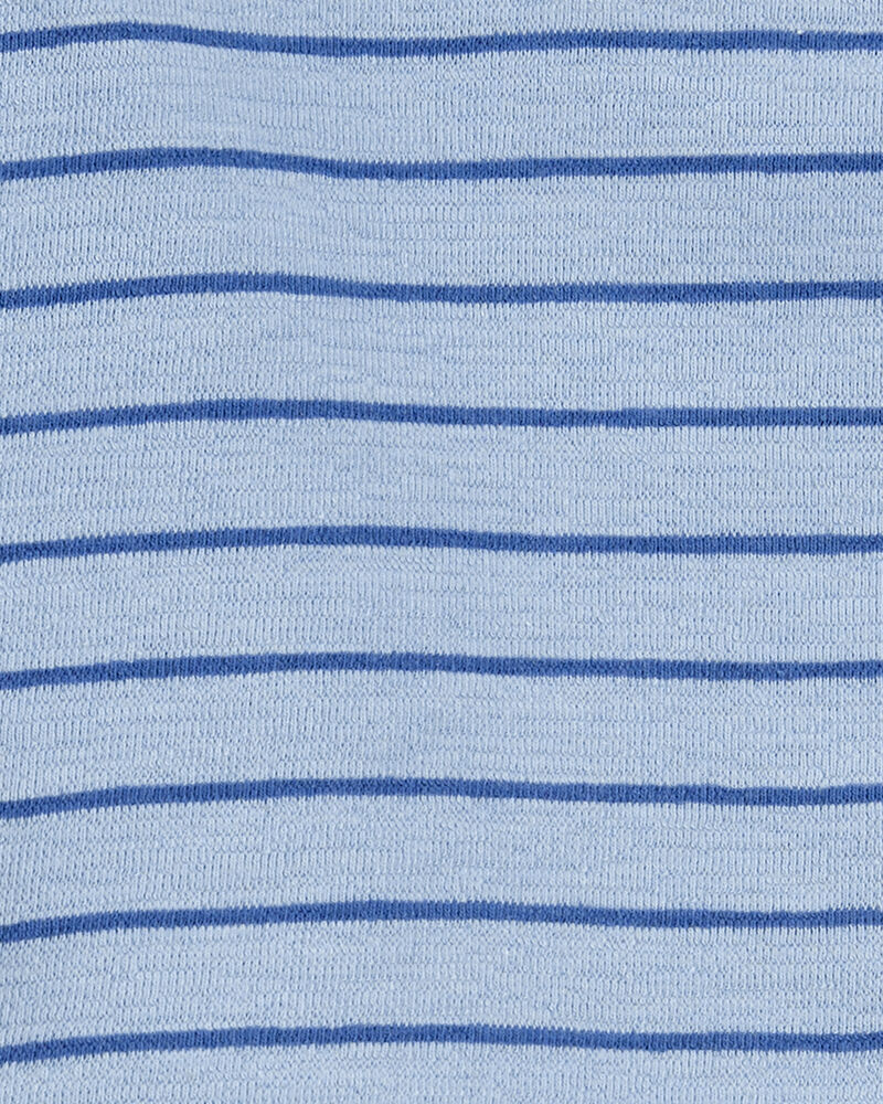 Toddler 2-Piece Striped Henley Outfit Set - Blue, image 2 of 3 slides