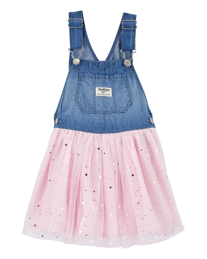 Baby Girls Baby Sparkly Tulle Denim Jumper Dress 12M OshKosh Bgosh