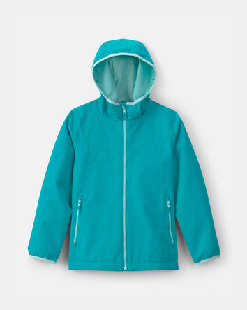Girls Solid Midweight Fleece Lined  Jacket- Aqua, 