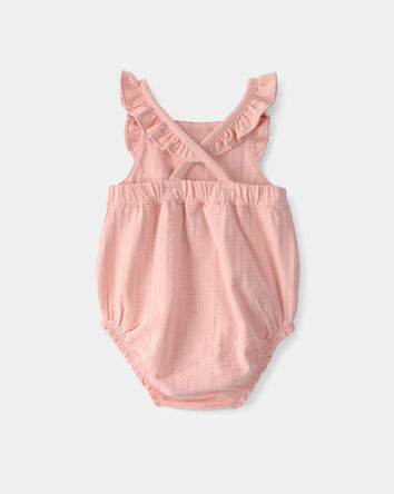 Baby Girl Solid Sleeveless Romper - Blush, 