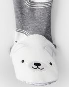 Toddler Boy Polar Bear Cotton Snug Fit Footie 1-Piece Pyjamas - Grey, image 3 of 4 slides