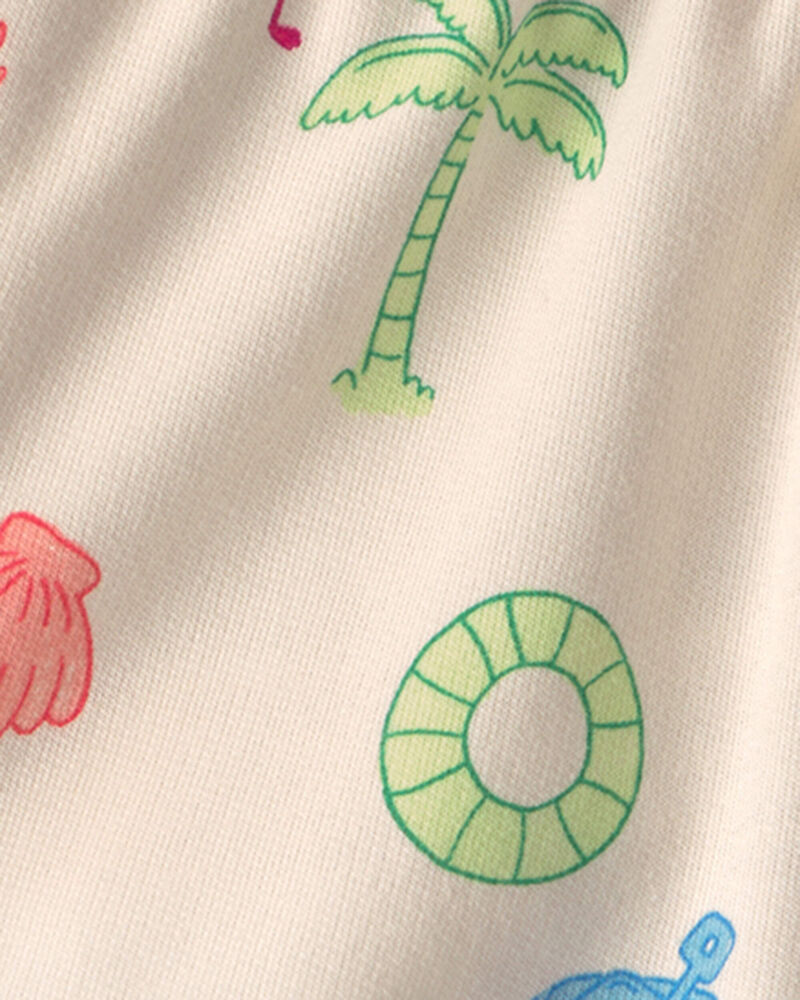 Baby Girl Beach French Terry Shorts - Cream, image 3 of 4 slides
