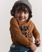 Toddler Hey! Let's Play Long-Sleeve Graphic Tee - Cinnamon, image 4 of 7 slides