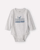 Baby 'Nana's Dance Party' Long-Sleeve Graphic Bodysuit - Grey, image 1 of 3 slides