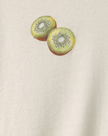 Filles - T-shirt c&ocirc;tel&eacute; &agrave; motif kiwi - Ivoire, 