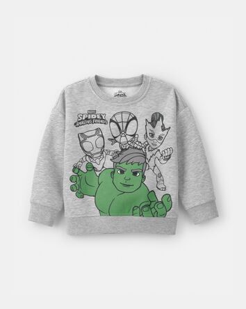 Toddler Boy &copy;Marvel The Incredible Hulk French Terry Pullover Sweatshirt - Grey, 