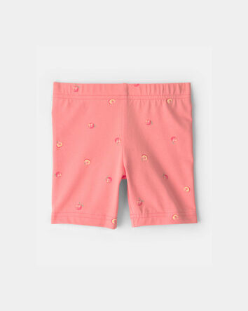 Tout-petit fille - Short de cycliste &agrave; motif de p&ecirc;ches - Corail, 