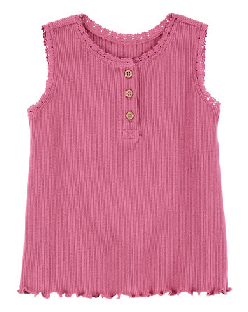 Toddler Ribbed Plum Tank Top - Pink, 