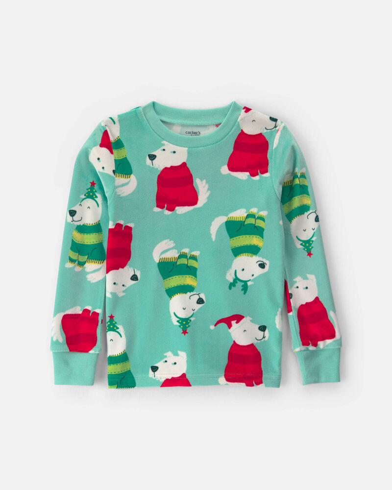 Toddler 2-Piece Christmas DreamPlush Snug Fit Pyjama Set - Green, image 3 of 5 slides