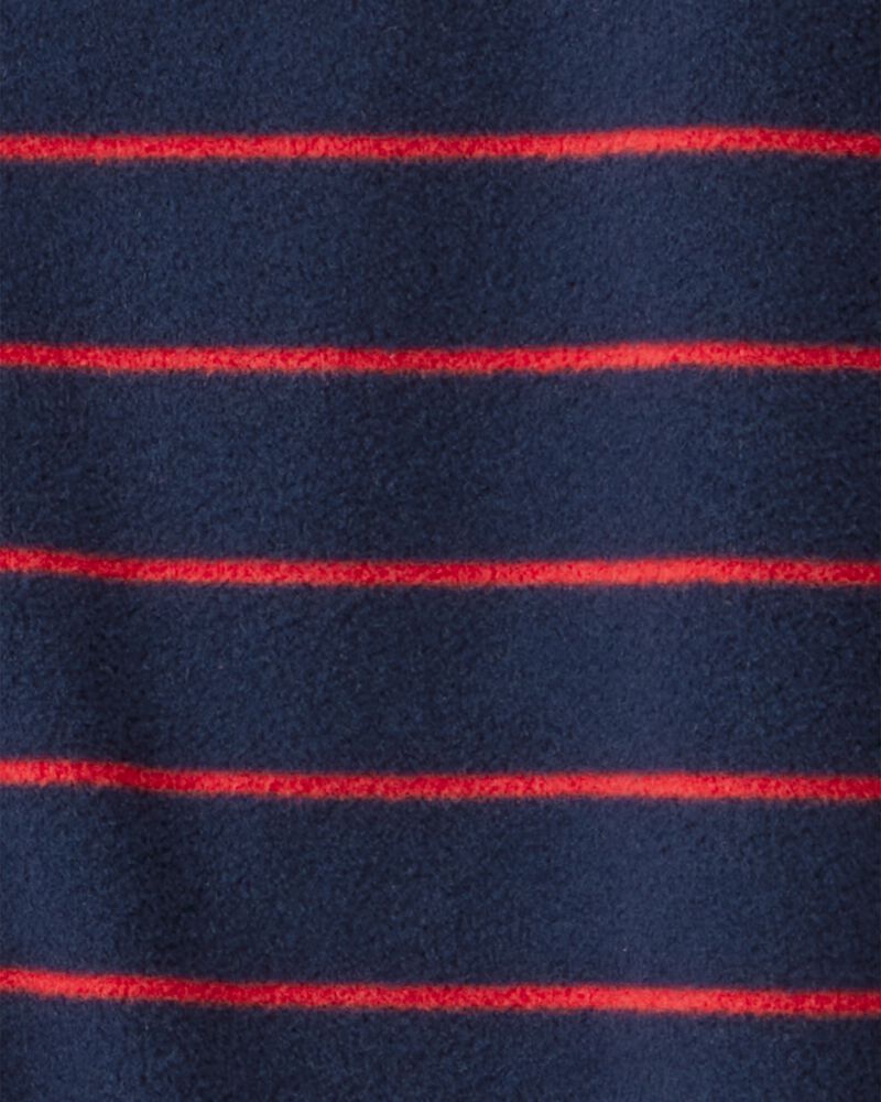 Baby Boy Dog Striped Fleece Loose Fit 1-Piece Pyjamas - Navy, image 2 of 4 slides