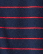 Baby Boy Dog Striped Fleece Loose Fit 1-Piece Pyjamas - Navy, image 2 of 4 slides