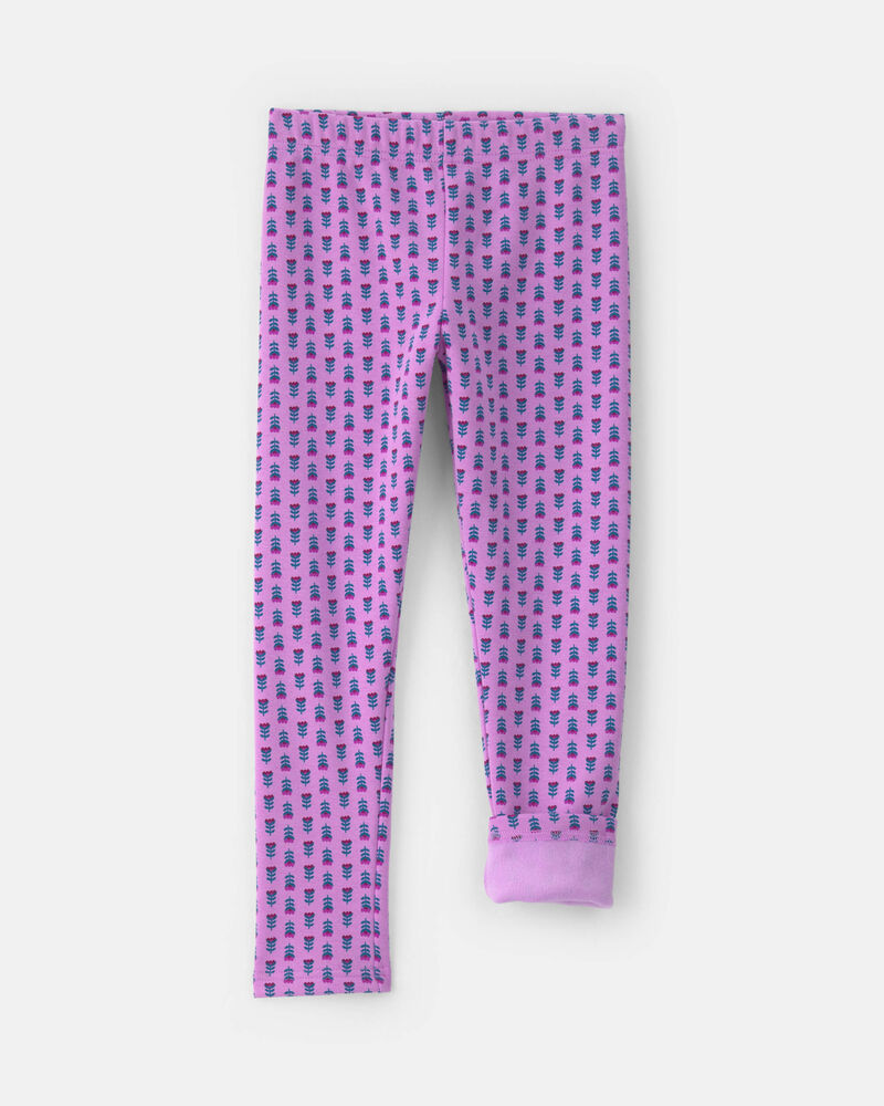 Filles - Legging extensible en molleton &agrave; motif floral &ndash; Mauve, image 3 sur 4 diapositives