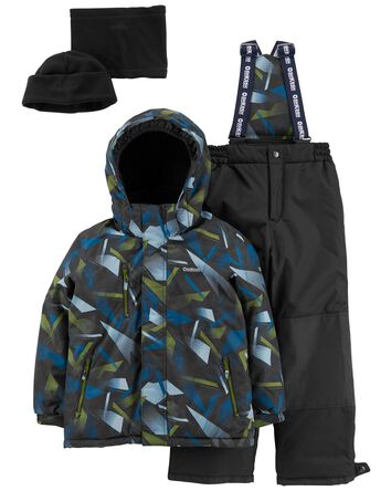 Kid 2-Piece Snowsuit With Bonus Hat And Neck Warmer, 
