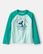 Toddler Boy Whale Long-Sleeve Rashguard Top - Green, image 1 of 4 slides