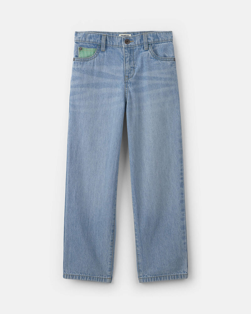 Boys Clover St. Patrick's Day Baggy Jeans - Light Wash, image 1 of 5 slides