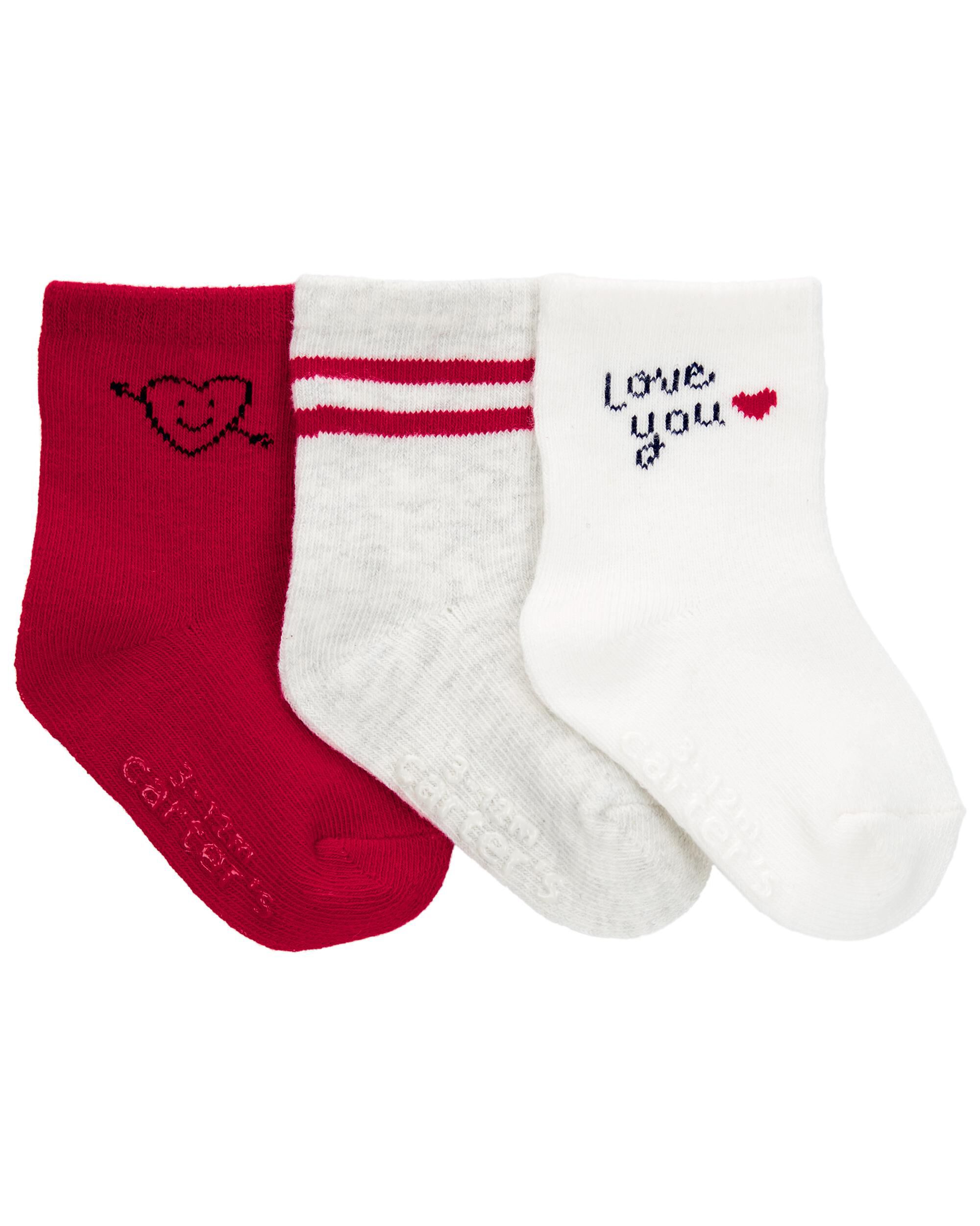 Baby Girls Baby Valentine s Day 3 Pack Socks 3 12 Carter s