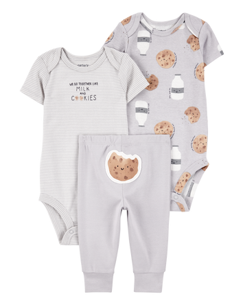 Bébé - Ensemble 3 pièces à petits personnages Milk & Cookies, 