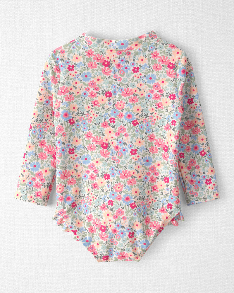 B&eacute;b&eacute; fille - Maillot &agrave; volants en mat&eacute;riaux recycl&eacute;s &agrave; imprim&eacute; de prairie, image 2 sur 4 diapositives