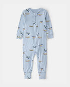 Toddler Boy Plane PurelySoft 1-Piece Pyjama - Blue, image 1 of 6 slides